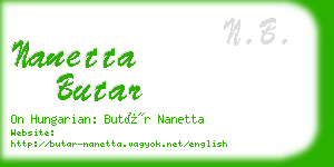 nanetta butar business card